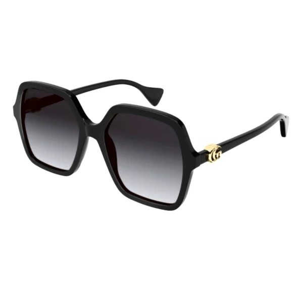 GUCCI SUN 1072SA BLACK OVERSIZED SQUARE SUNGLASSES GUCCI LOGO - Picture 7 of 14